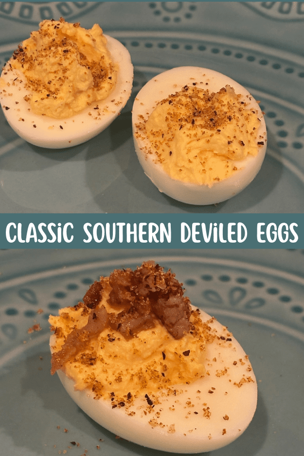 classic southern deviled eggs pin for pinterest