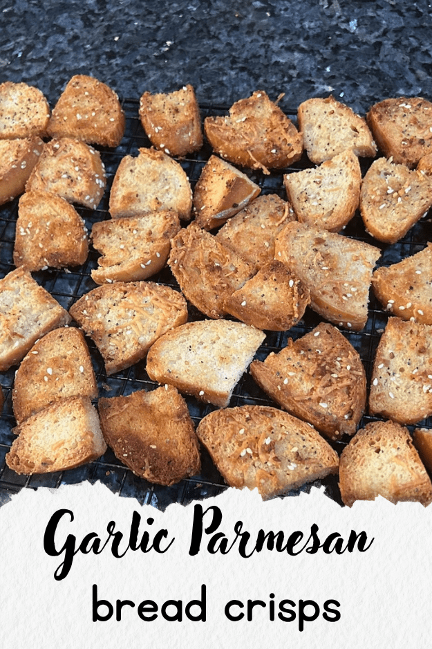 Garlic Parmesan Bread Crisps