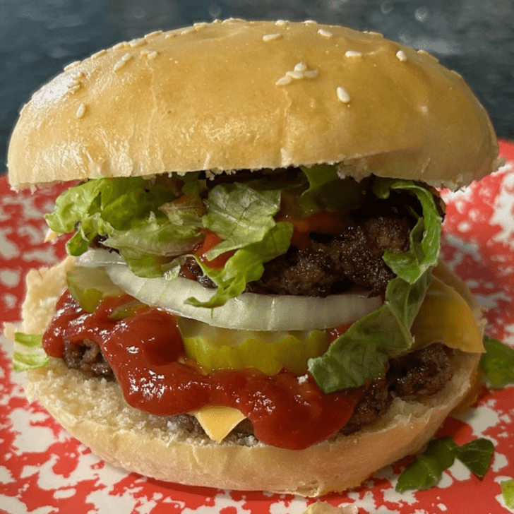 hamburger bun and burger pin for pinterest