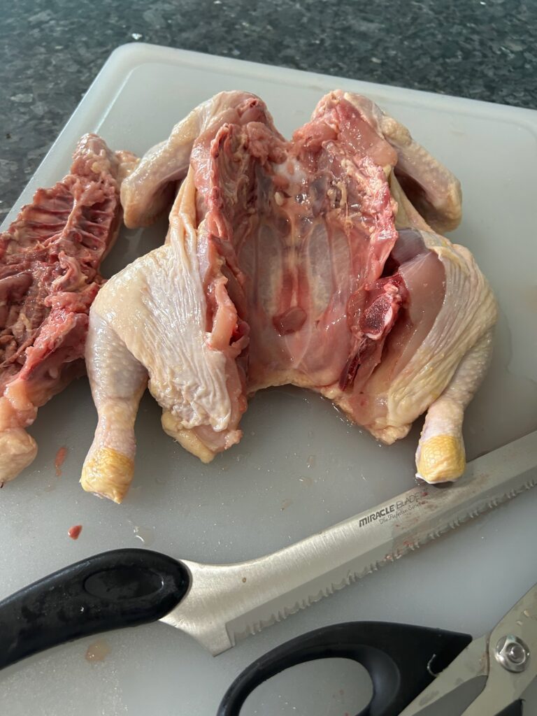 backbone removed from whole chicken