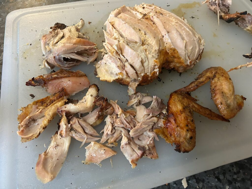 carving a spatchcock chicken