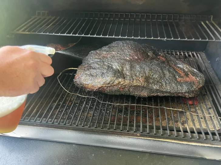 beef brisket on smoker