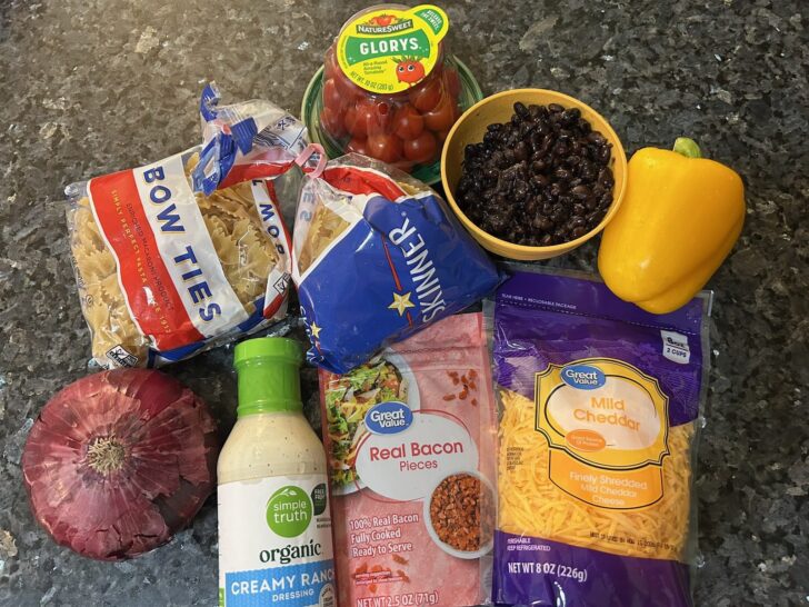 Simple Southwest Pasta Salad Ingredients