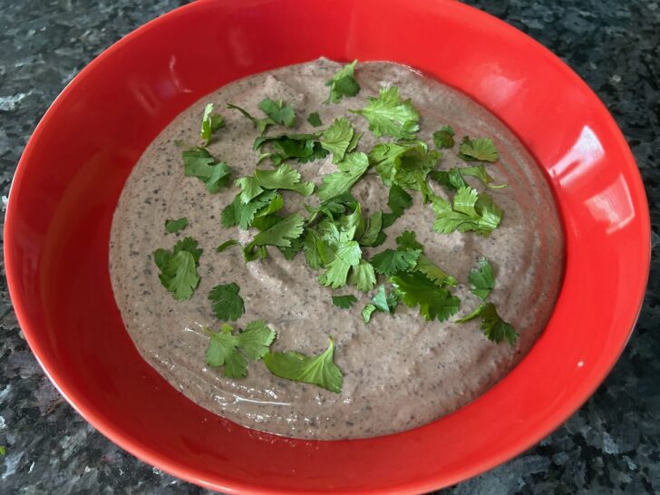 creamy black bean dip pin for pinterest