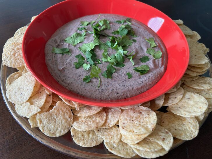 creamy black bean dip pin for pinterest