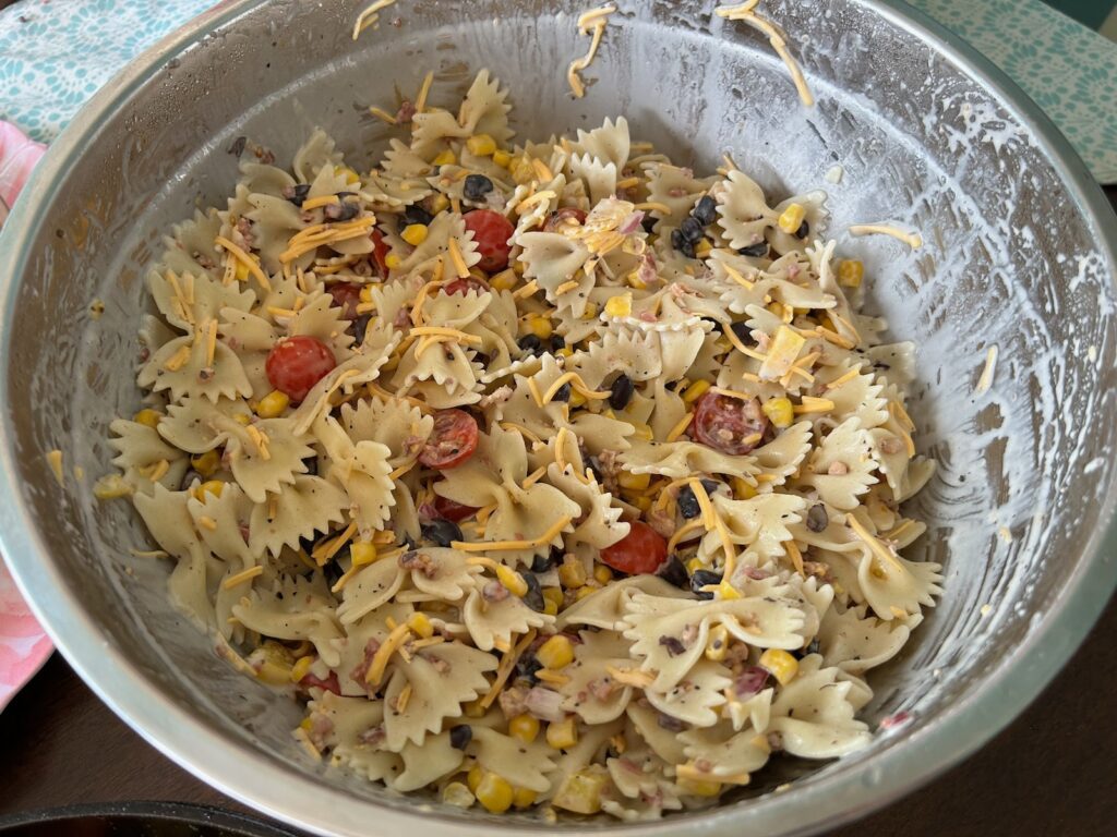 pasta salad after resting in refrigerator for several hours
