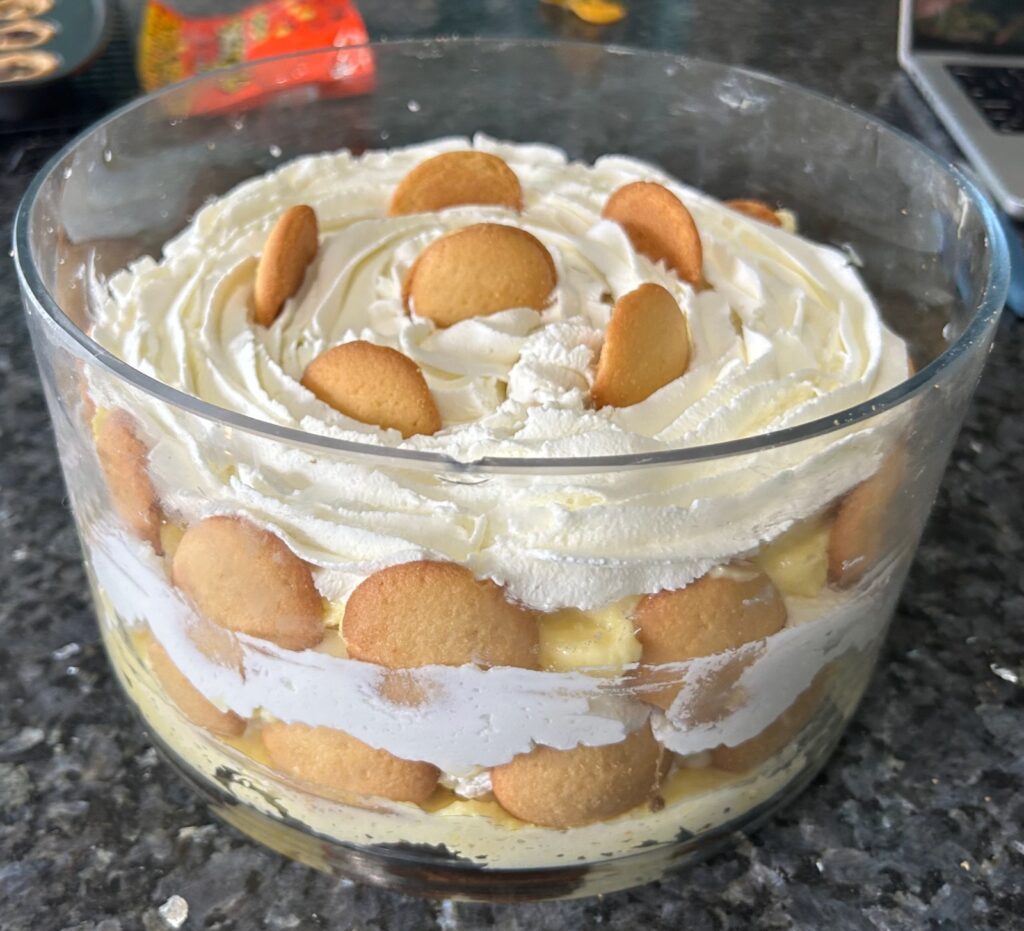 classic banana pudding layers in bowl