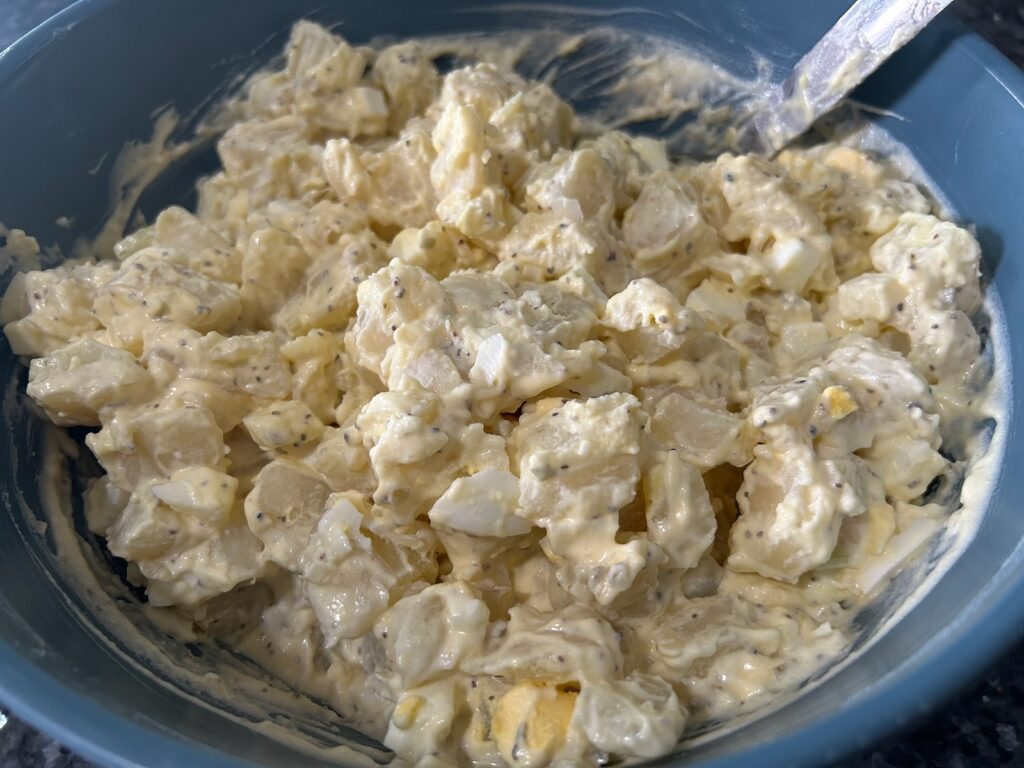 bowl of creamy potato salad