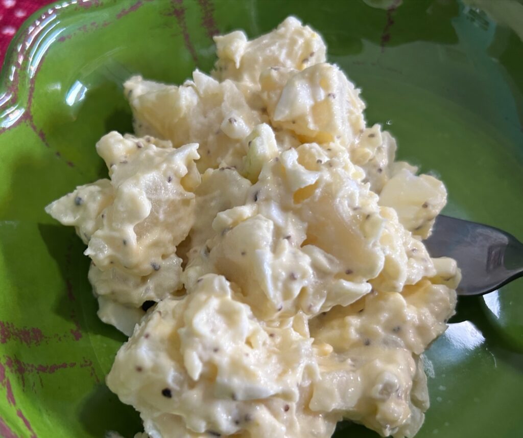 bowl of creamy potato salad