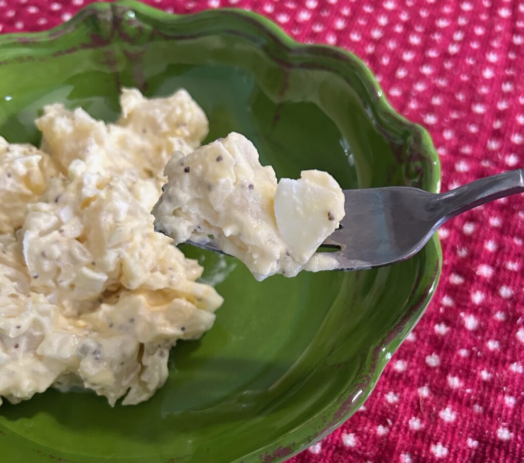 bowl of creamy potato salad