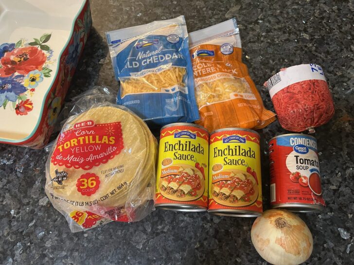 Easy Beef Enchiladas with Corn Tortillas (ingredients)