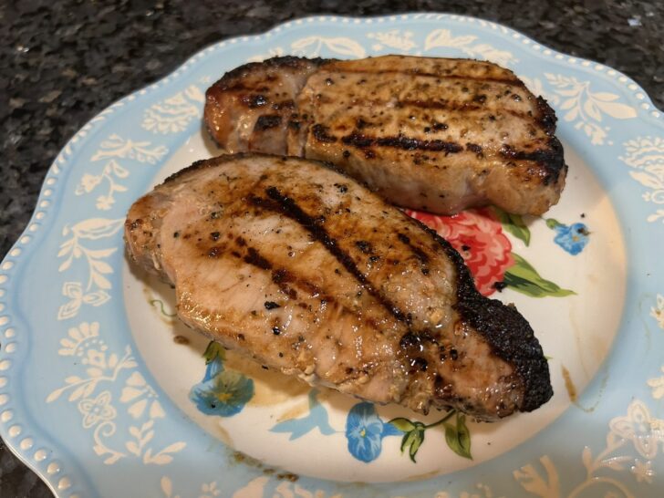 Thick-Cut Pork Chops with searing marks