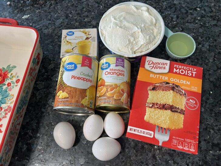 Pig-Pickin' Cake (Mandarin Orange Cake) ingredients