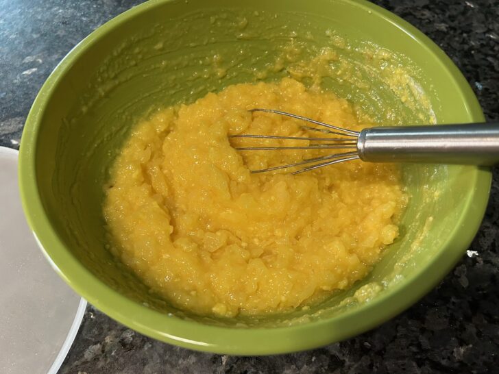 crushed pineapple with pudding mixed in
