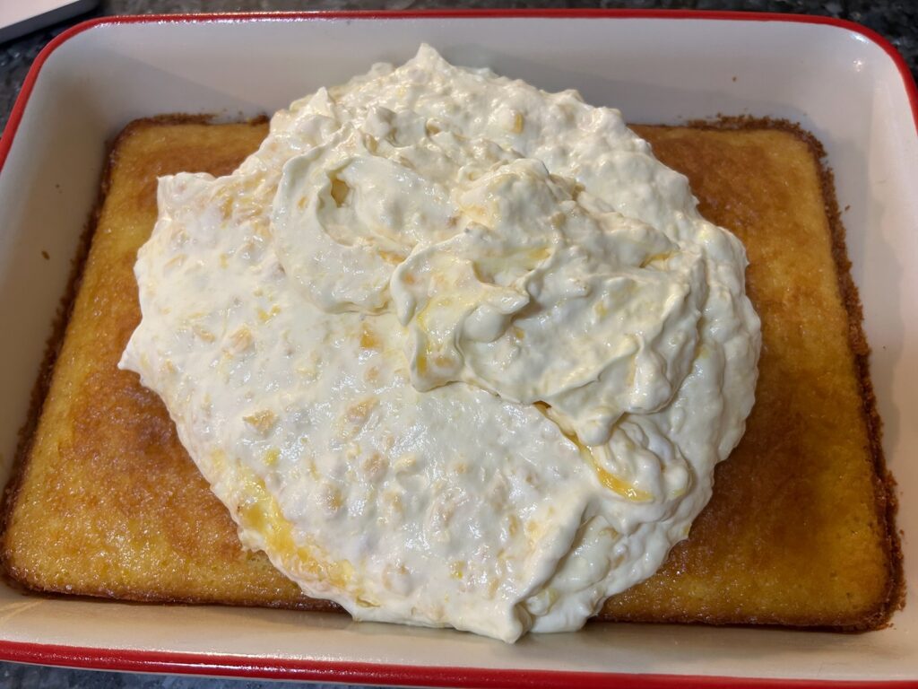 cake with topping on it