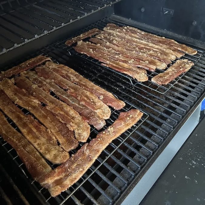 candied bacon on grill