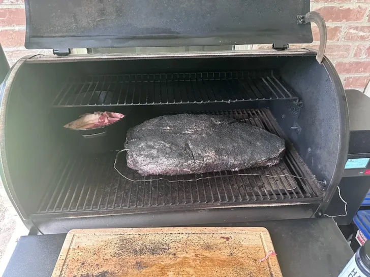 brisket on smoker