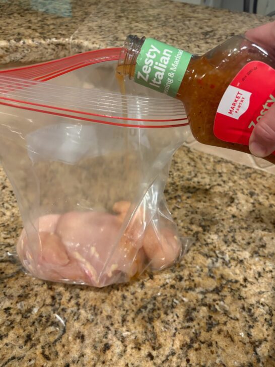 Simple grilled chicken breast marinated in italian dressing
