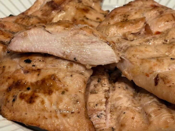 Simple grilled chicken breast on plate