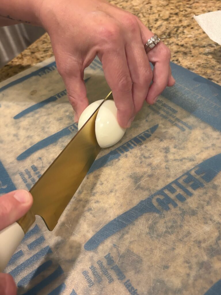 egg sliced in two