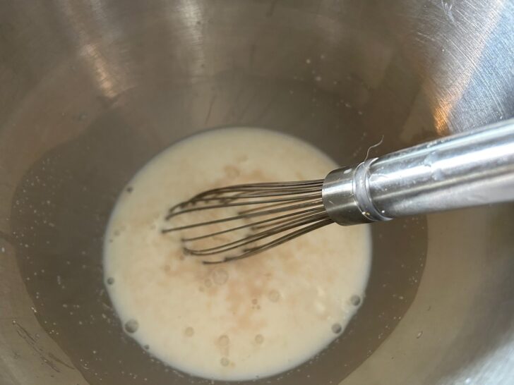 wet ingredients for bread dough