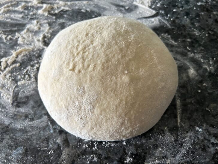 bread dough rolled into large ball