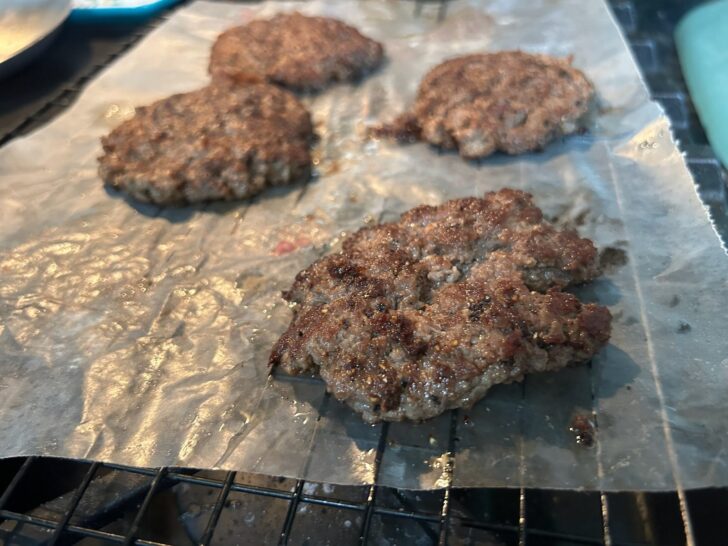 cooked burgers