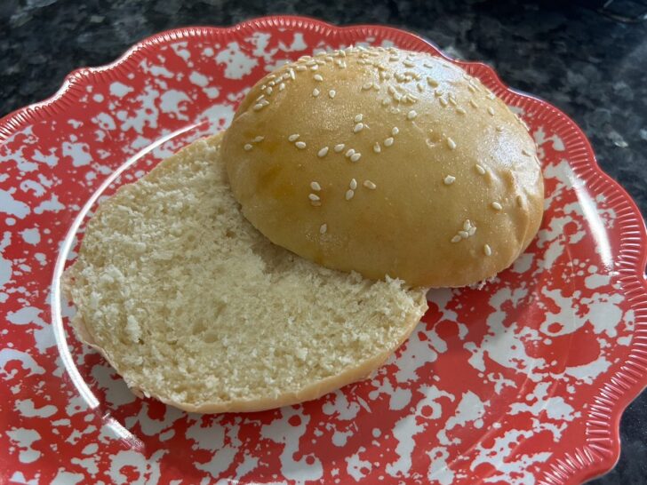 hamburger bun, sliced