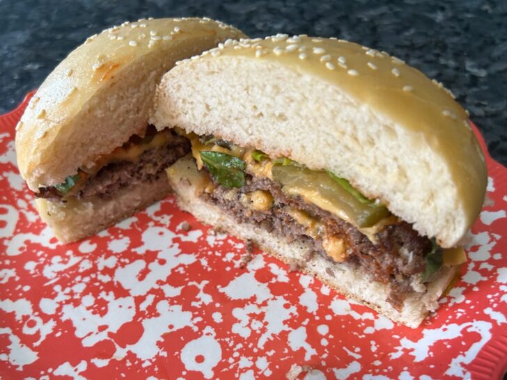 burger with homemade bun