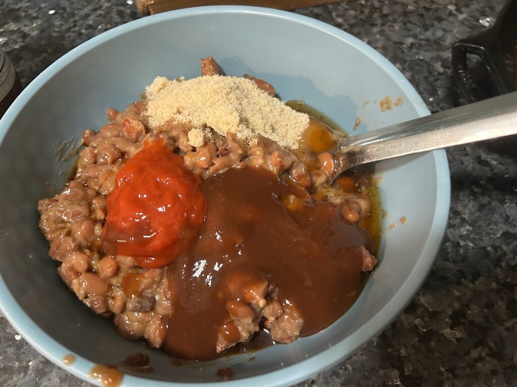 beans with spices in bowl