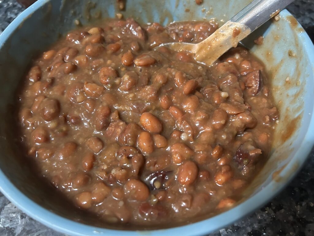 baked beans in bowl