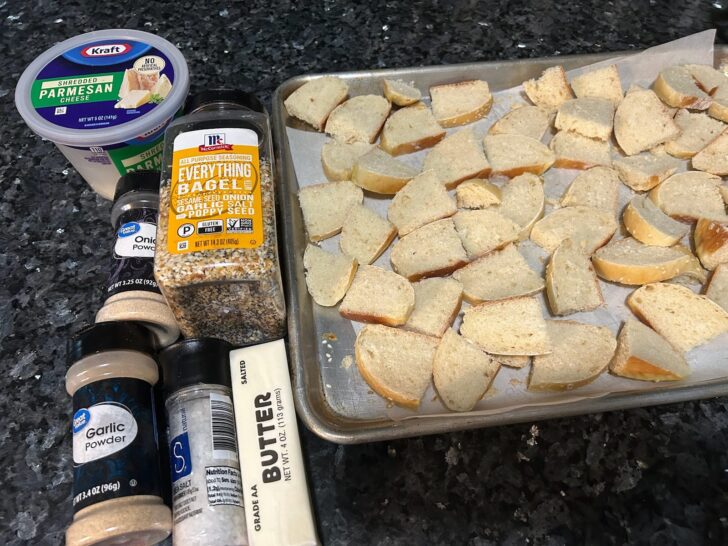 Garlic Parmesan Bread Crisps ingredients