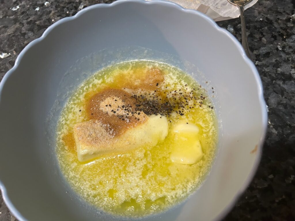 butter and seasonings for bread