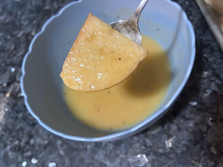 sliced bread dipped in butter