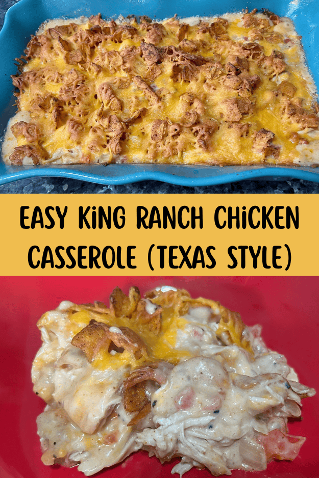 Easy King Ranch Chicken (Texas Style) pin for pinterest