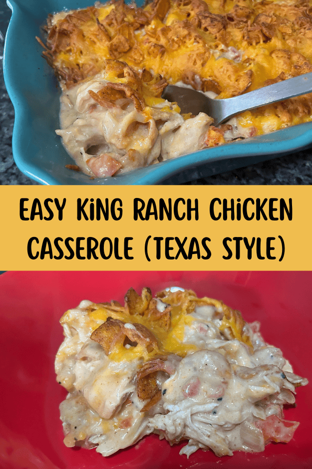 Easy King Ranch Chicken (Texas Style) pin for Pinterest