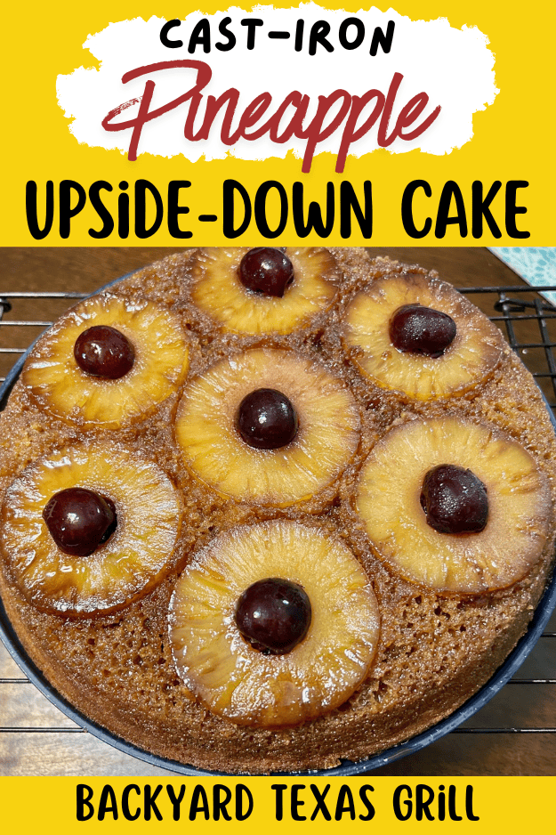 Cast-Iron Pineapple Upside-Down Cake pin for pinterest