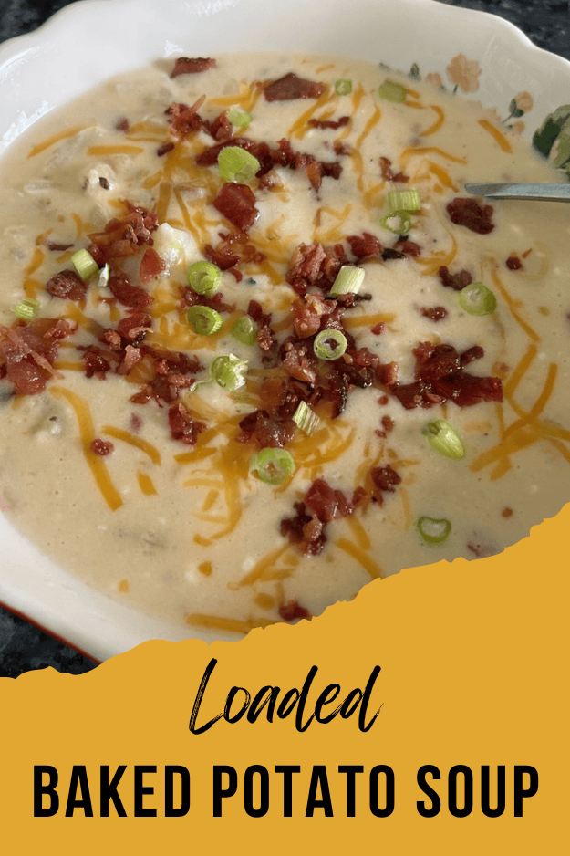 Loaded Baked Potato Soup pin for pintererst