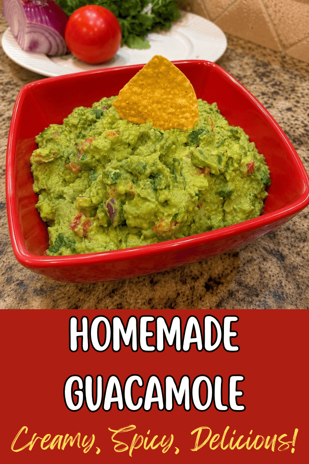 Easy Homemade Guacamole pin for pinterest