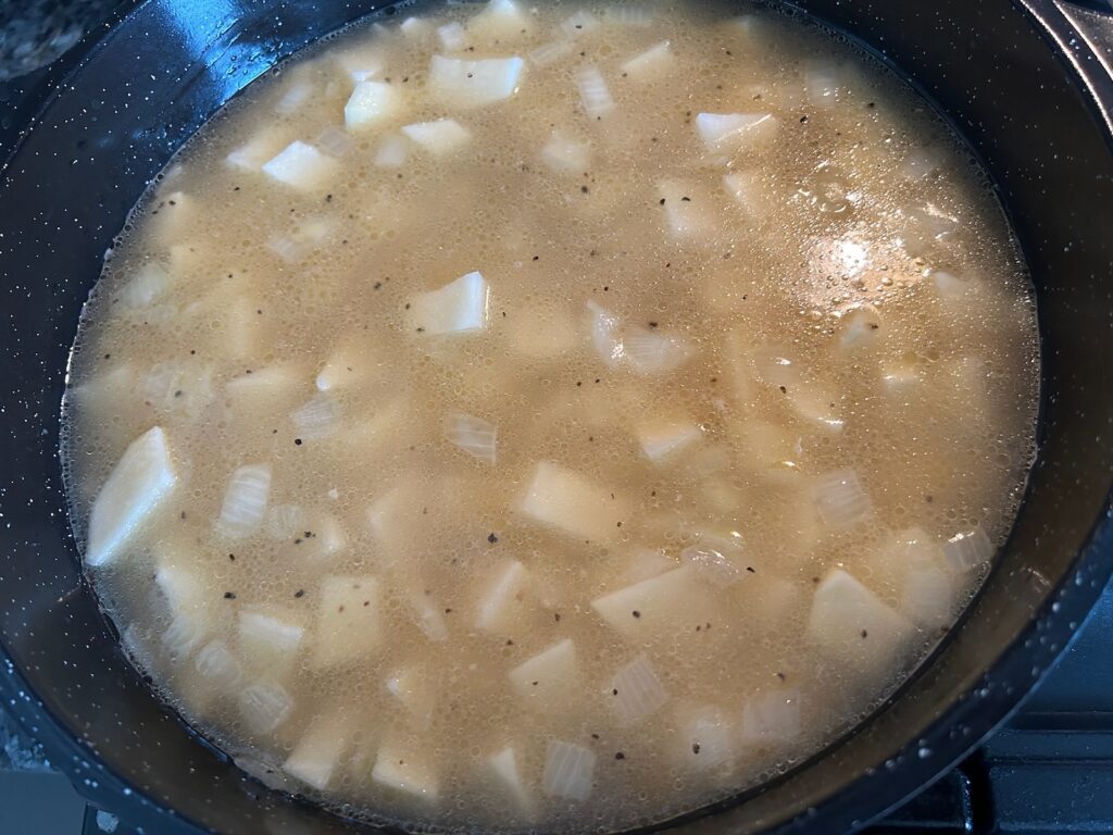 potatoes in chicken broth