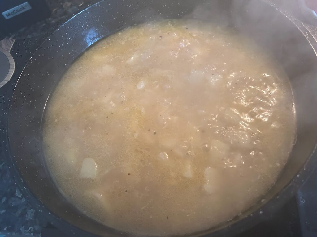 potatoes in chicken broth