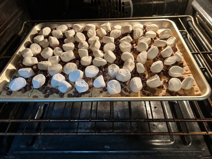 tray baked s'mores in oven