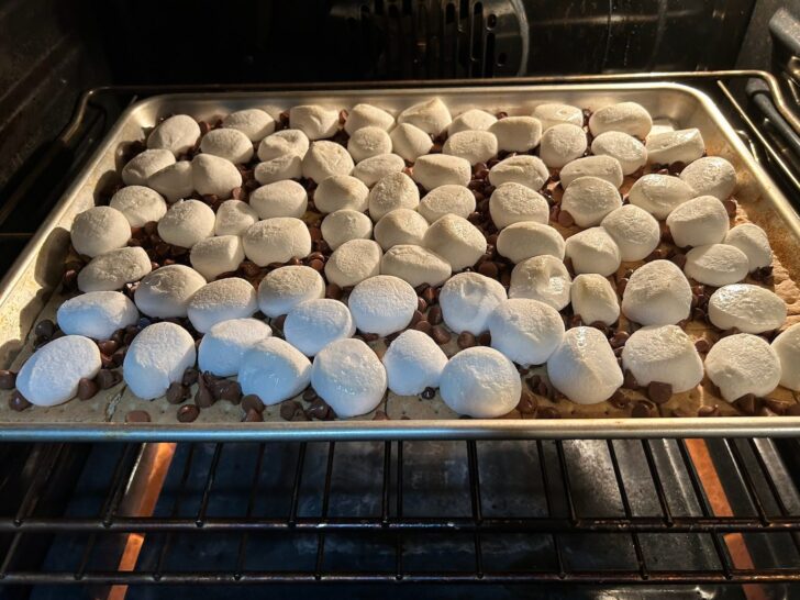 s'mores after six minutes of baking