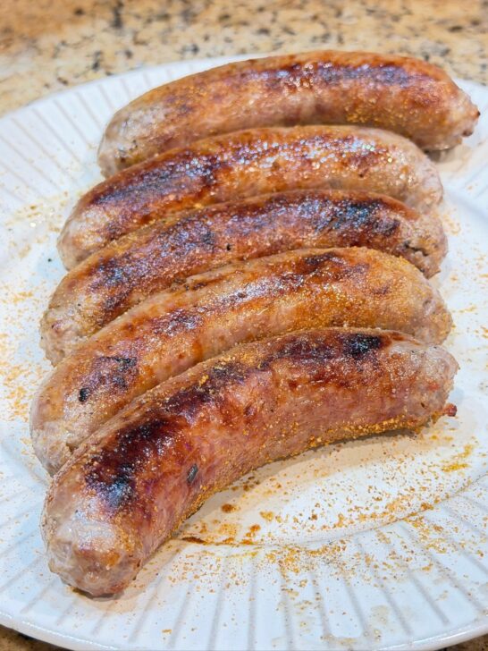 Texas Beer Brats on plate