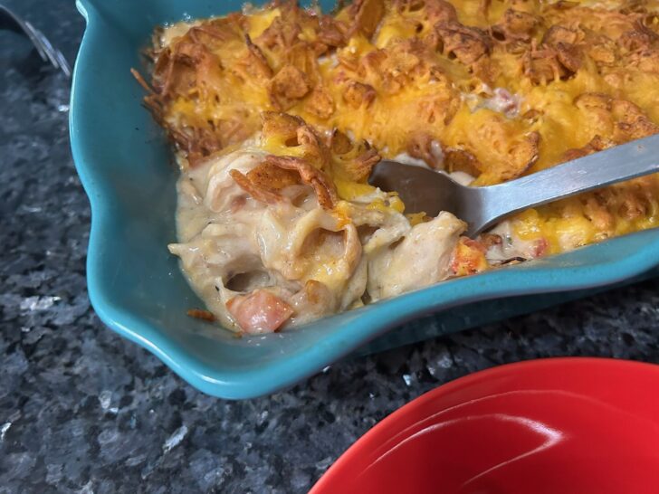 Easy King Ranch Chicken (Texas Style) with serving spoon