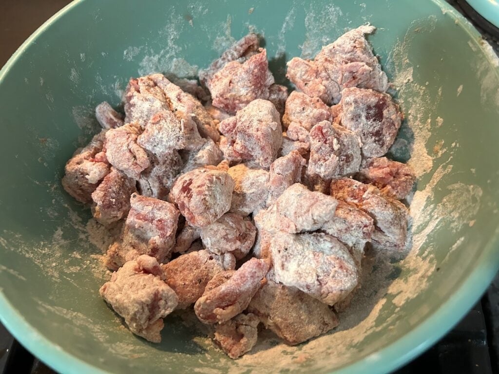 floured beef cubes