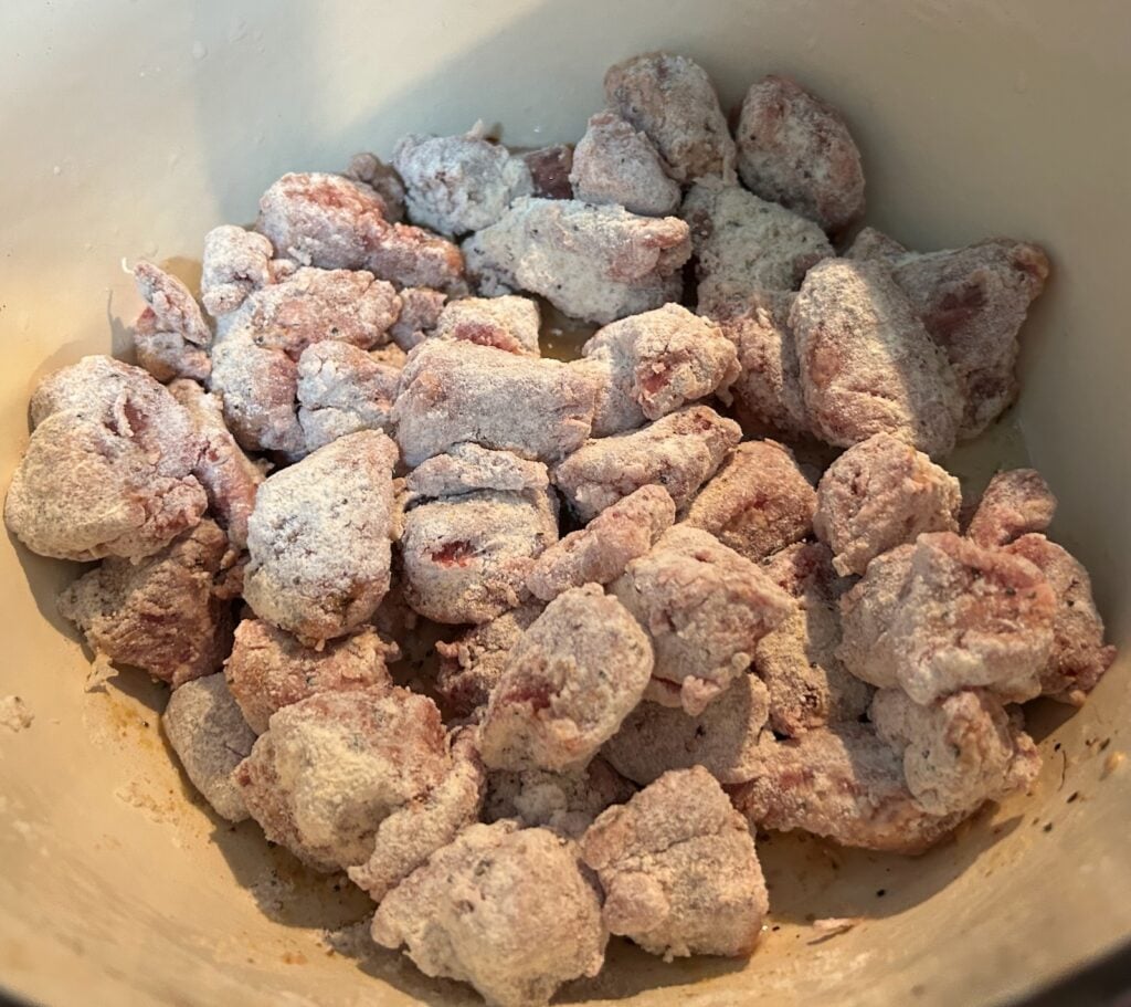 floured beef cubes