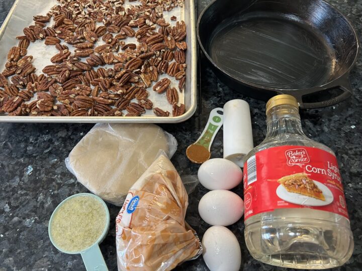 Cast Iron Skillet Pecan Pie ingredients