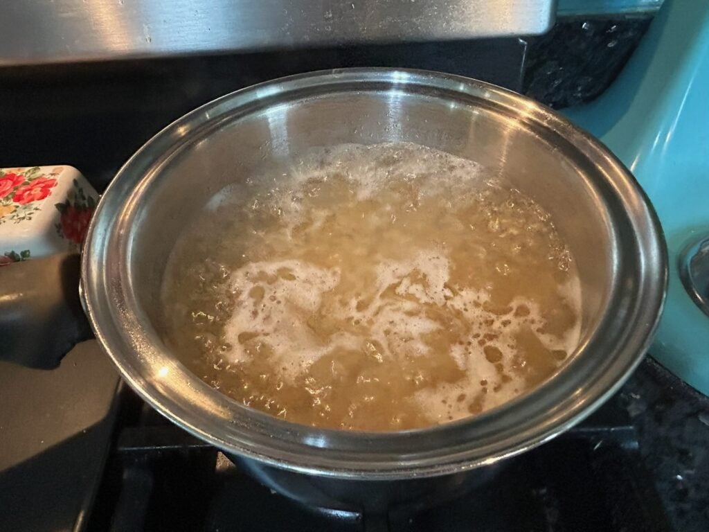 pasta in boiling water