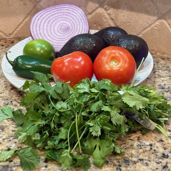 fresh vegetables for guacamole